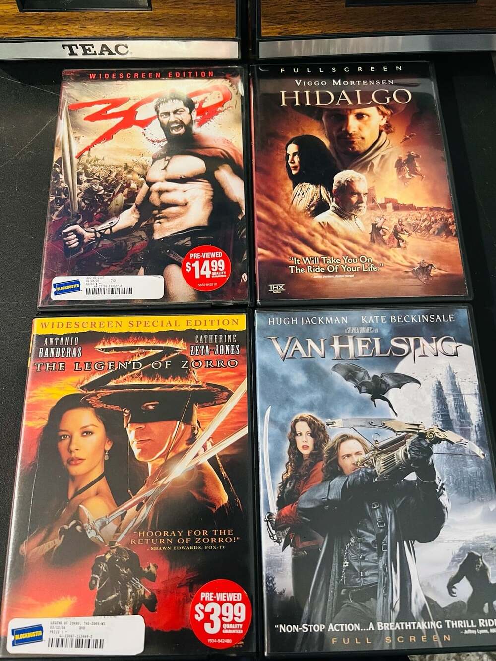 Action Adventure DVD Lot - 300, Van Helsing, Hidalgo, The Legend of Zorro